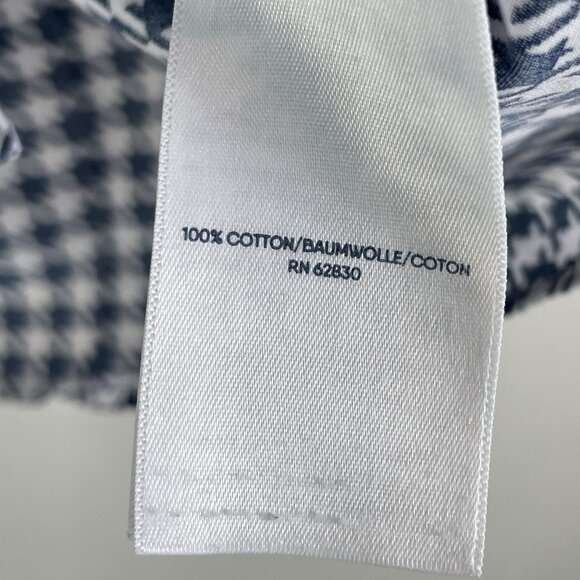 Lands End Womens 18P No Iron Supima Button Up Shirt Houndstooth Long Sleeve Top - Picture 4 of 10